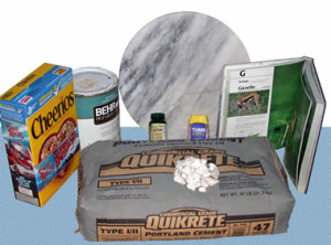 Limestone is an essential mineral commodity of national importance. Some of the many products made using limestone are shown in this photograph are breakfast cereal, paint, calcium supplement pills, a marble tabletop, antacid tablets, high-quality paper, white roofing granules, and Portland cement.